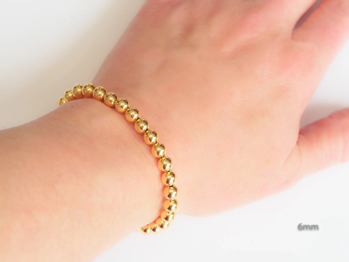 18K Stainless Steel Gold Ball Bracelates with Elastic