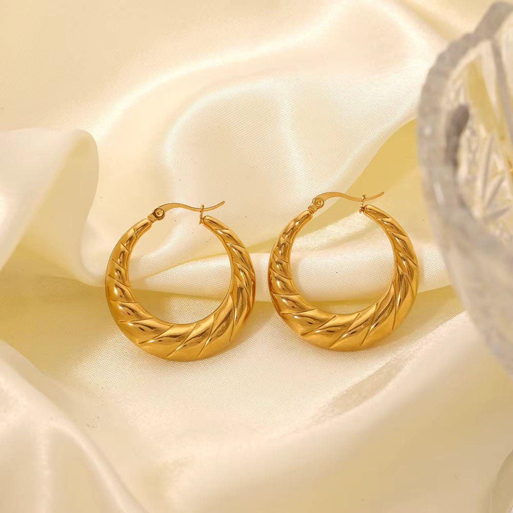 Gold-plated Small Twist Hoop Earrings
