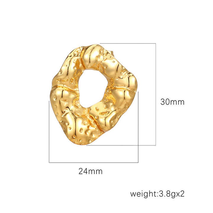 Stainless Steel Irregular Texture Chunky Earrings