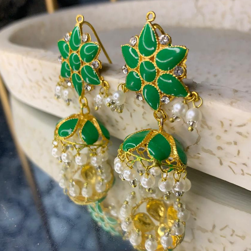 green jhumki