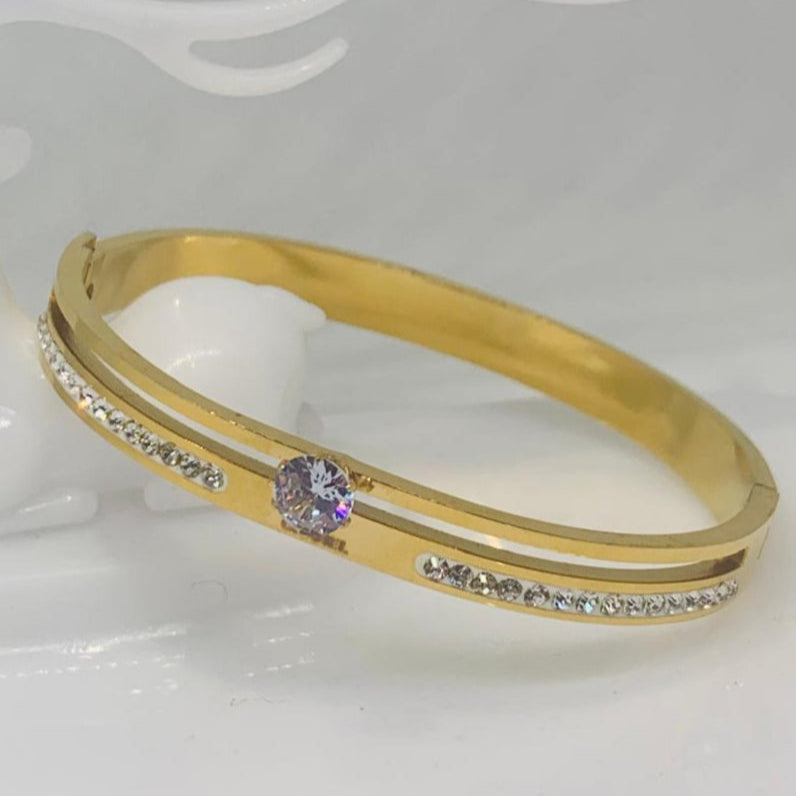 Luxury Rhinestone Stainless Steel Bangles Bracelet