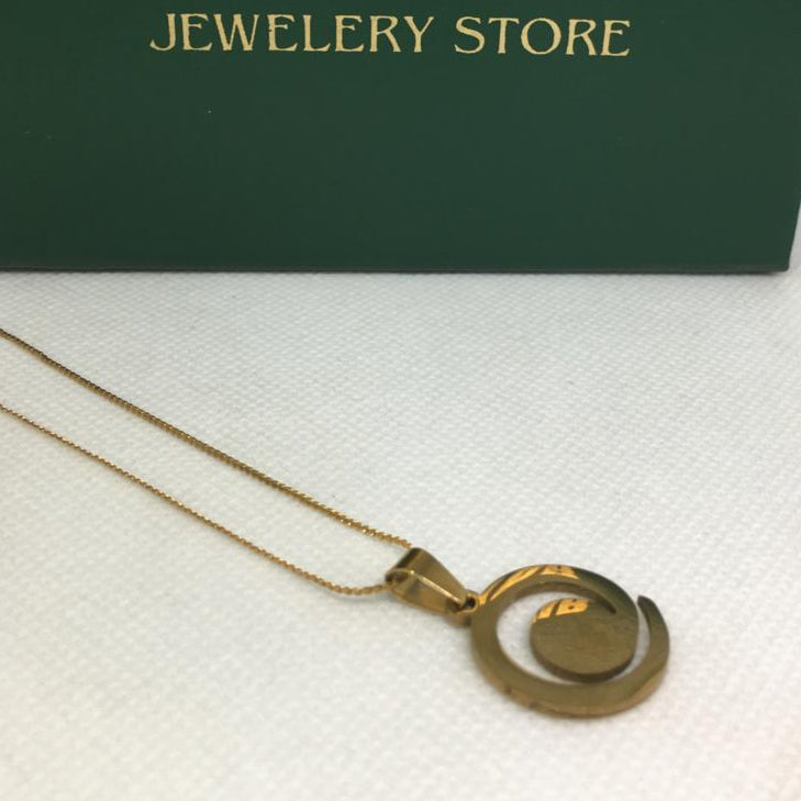 Sleek Swirl Thai Stainless Steel Pendant Chain | Cyclone Tornado Turbulence Jewelry