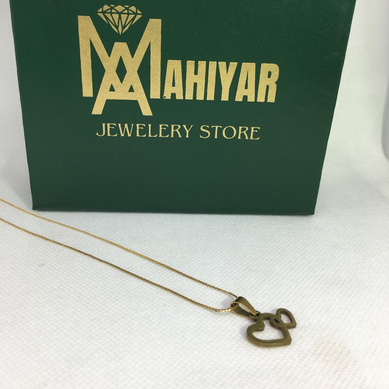 Fashion Love Heart Necklace Stainless Steel Gold Color