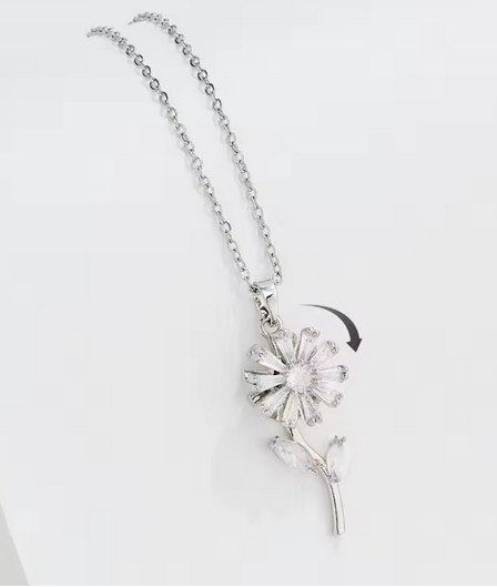 Rotatable Sunshine Sunflower Pendant Necklace