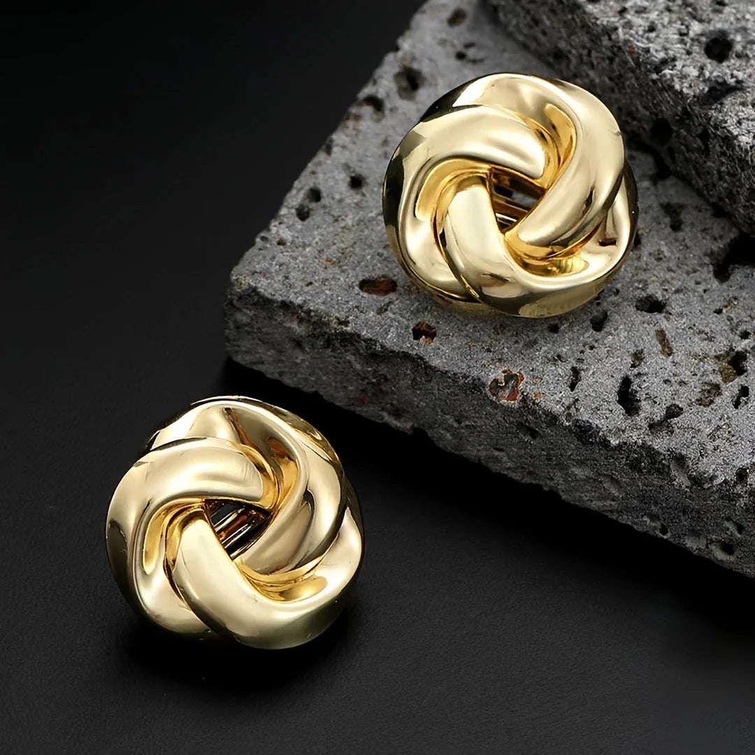 Vintage Rose-Shaped Stud Earrings