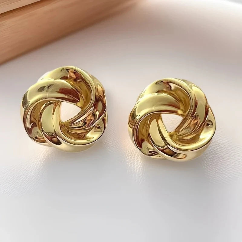 Vintage Rose-Shaped Stud Earrings