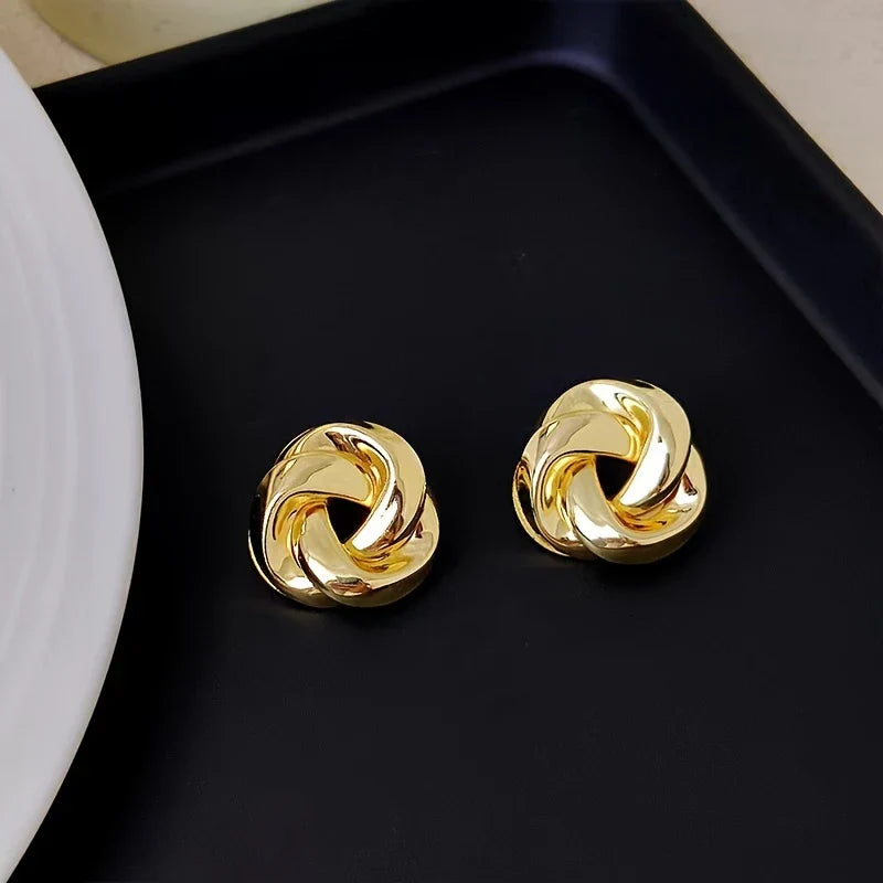 Vintage Rose-Shaped Stud Earrings