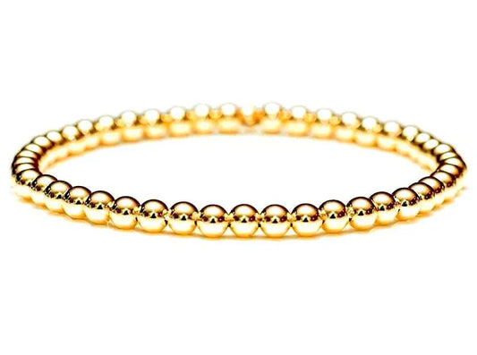 18K Stainless Steel Gold Ball Bracelates with Elastic