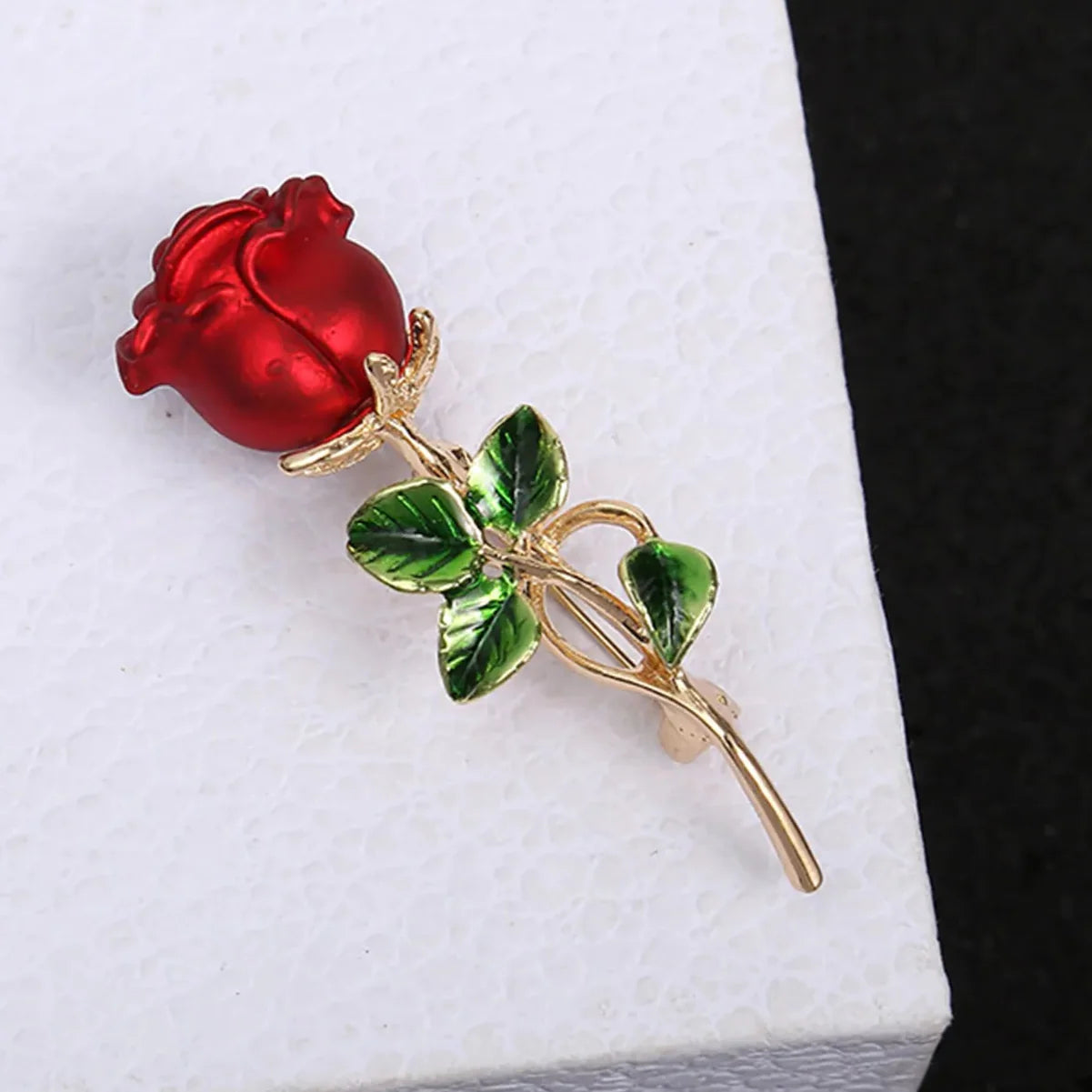 Brooch Pin Portable Rose Flower Shape Clothing Brooch