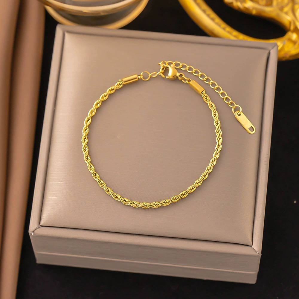 Elegant Stainless Steel Rope Chain Twisted Bracelets