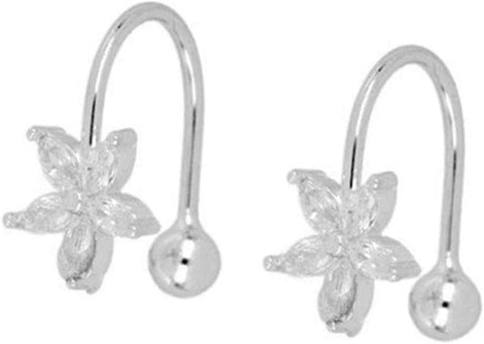 S925 Sterling Silver for Women Girls Dainty Crystal Rhinestone Clip On Cartilage Hoops Studs Earring Non Piercing Hypoallergenic Cute Jewelry Gifts