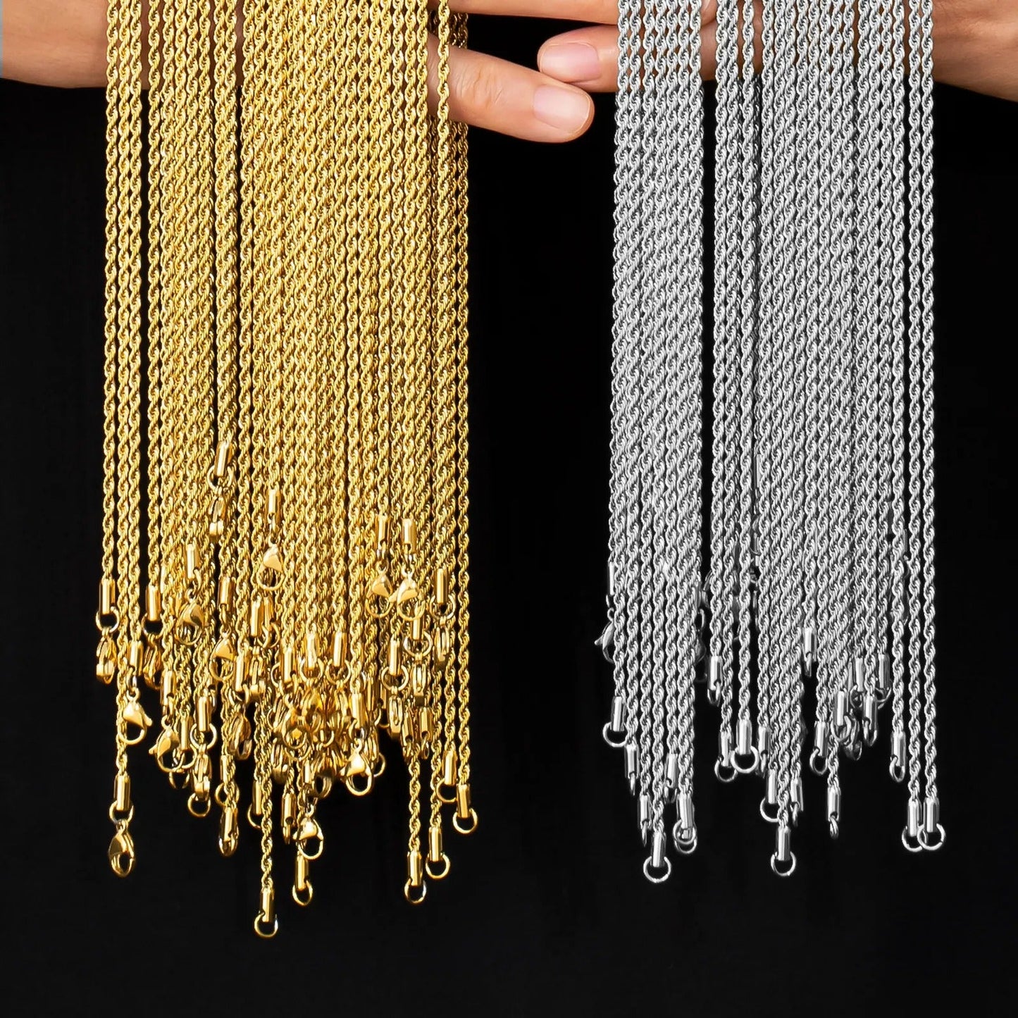 Elegant Stainless Steel Rope Chain Twisted Bracelets
