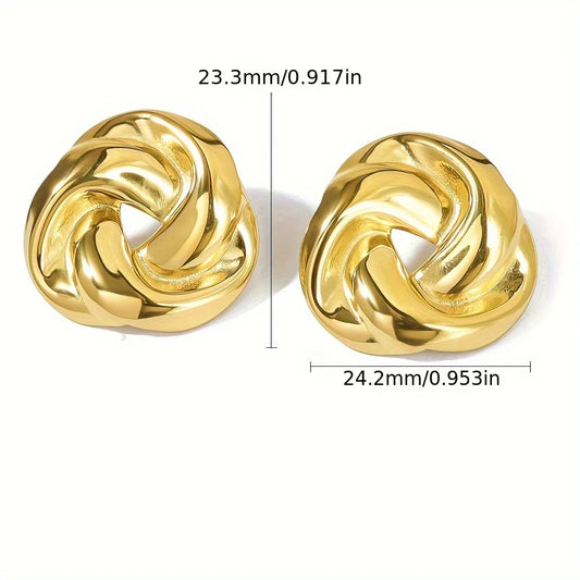 Vintage Rose-Shaped Stud Earrings