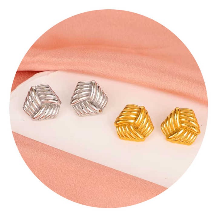 Earring Gold Plated Stainless Steel Geometric Stud Earrings for Women