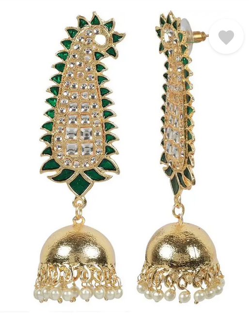 Meenakari Peacock Design Jhumka