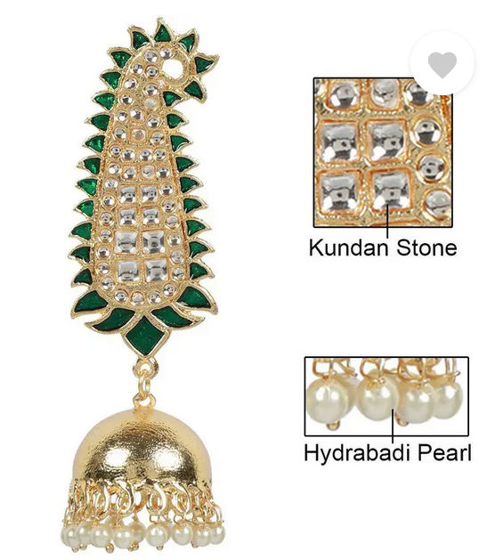 Meenakari Peacock Design Jhumka