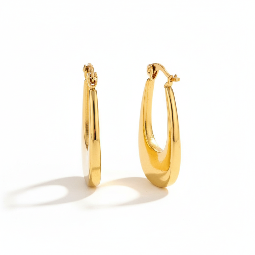 14k Gold-plated Small U Shape Hoop Earrings