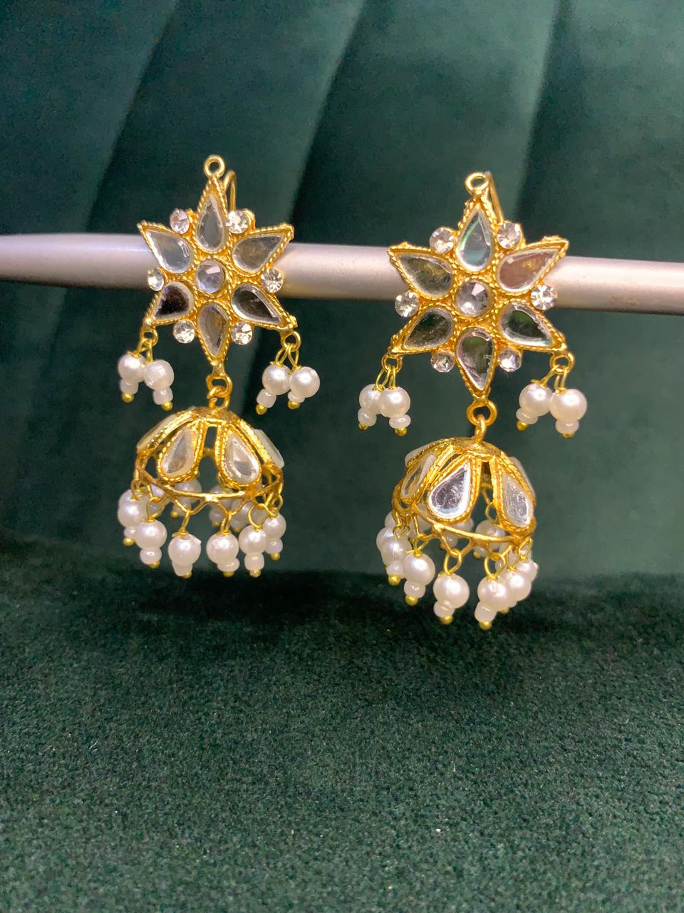 Gold and pearl earrings