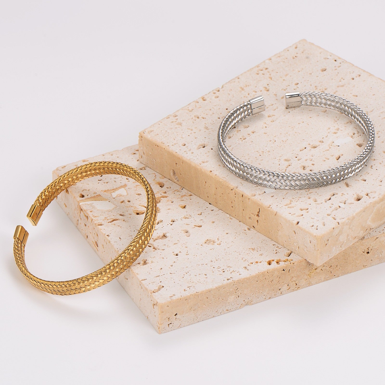 Gold and silver bracelets