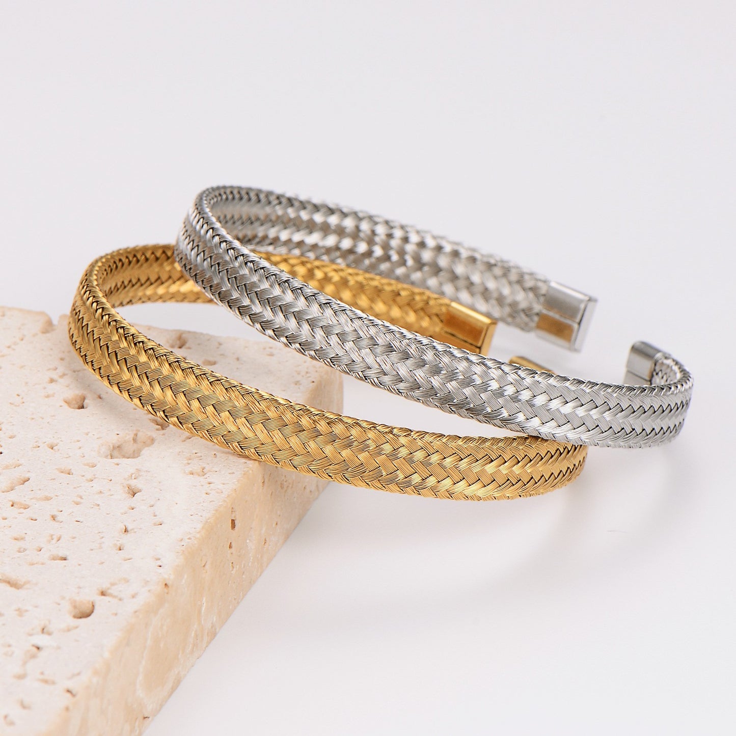 Gold and silver bracelets