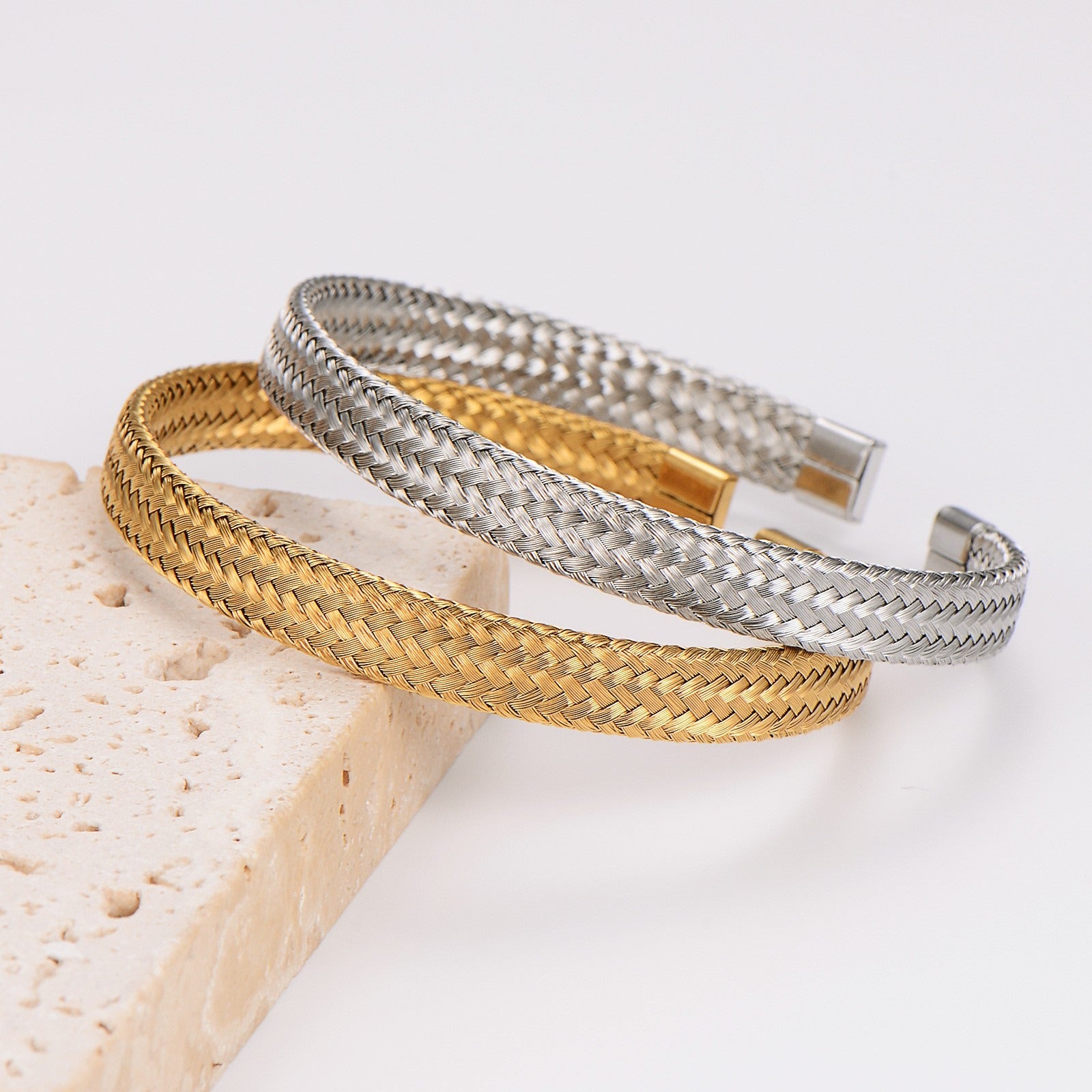 Gold and silver bracelets