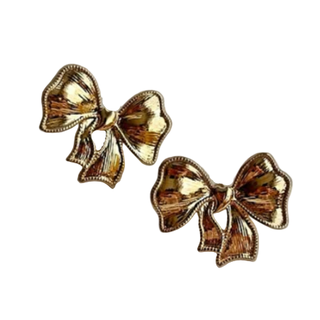 Gold bow-shaped earrings