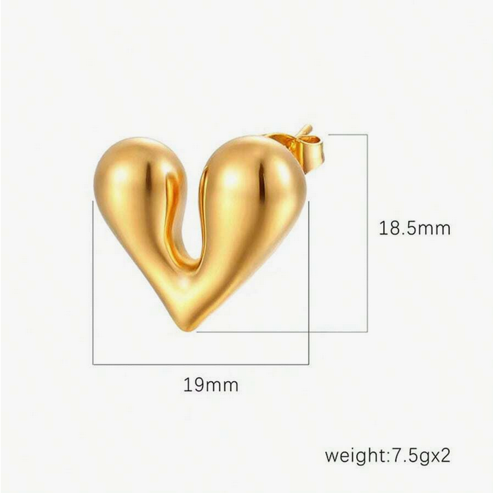 Gold heart earring