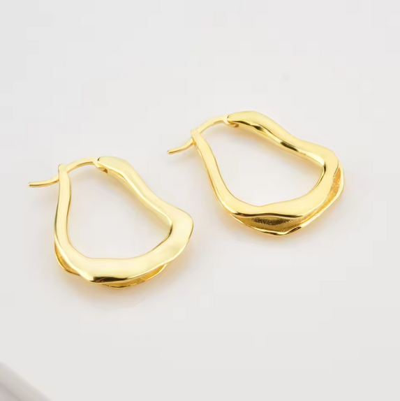 Gold hoop earring