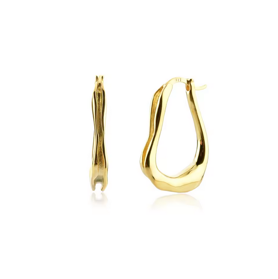 Gold hoop earring