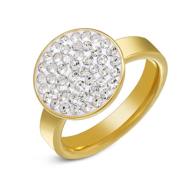 Gold ring with a circular design