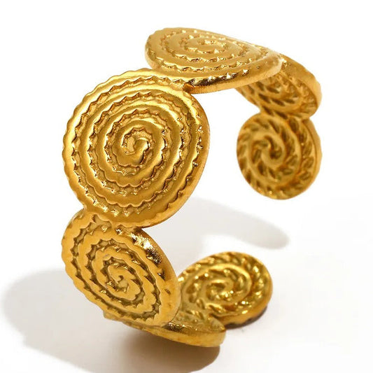 Gold spiral ring
