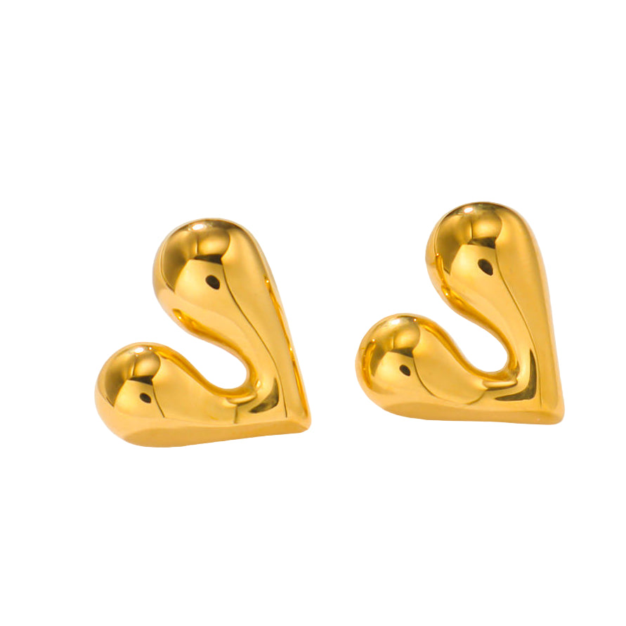 Gold heart earring