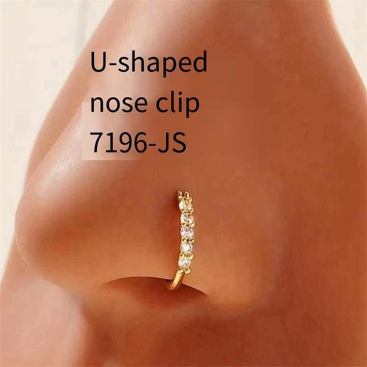 New Trend Fashion U Shape With Diamonds Without Piercing Wear Nose Ring Nose Studs