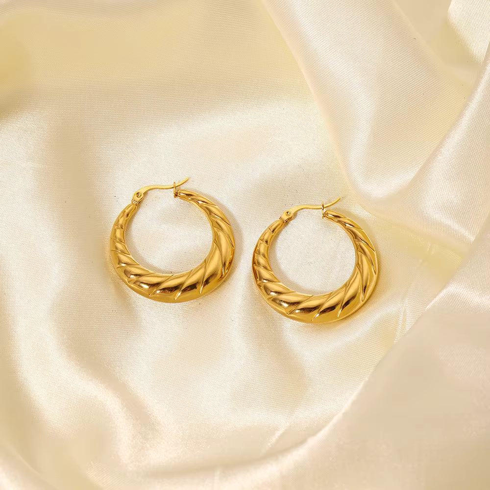 Gold-plated Small Twist Hoop Earrings