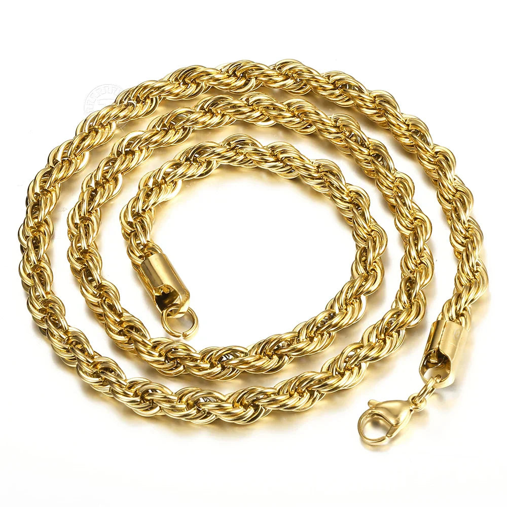 Elegant Stainless Steel Rope Chain Twisted