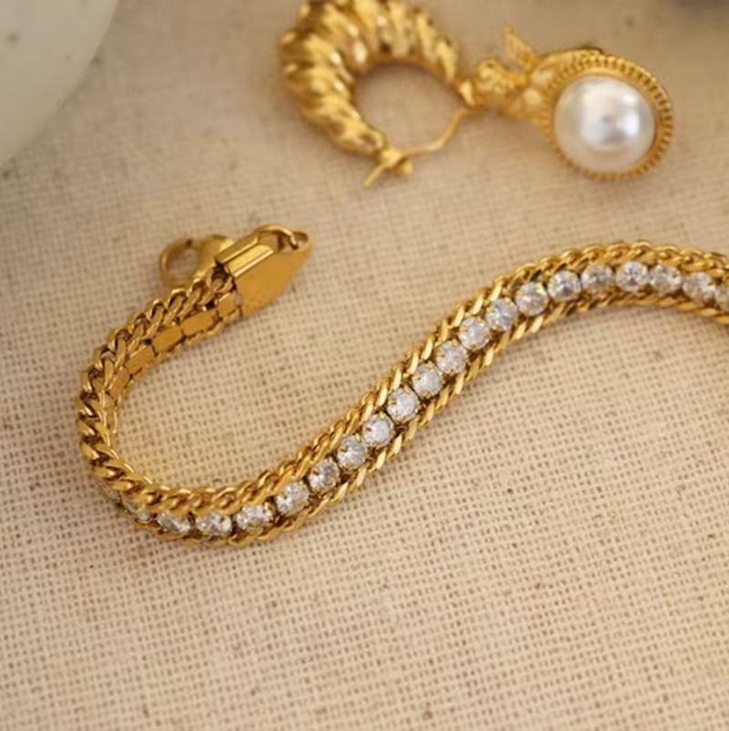 Zirconia Tennis Bracelet Stainless Steel Bracelet