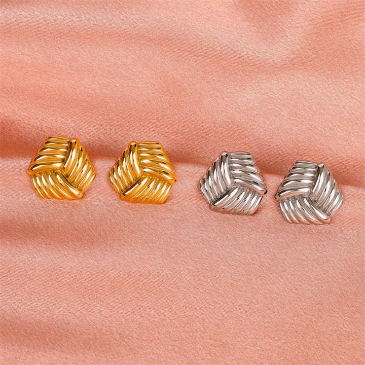 Earring Gold Plated Stainless Steel Geometric Stud Earrings for Women