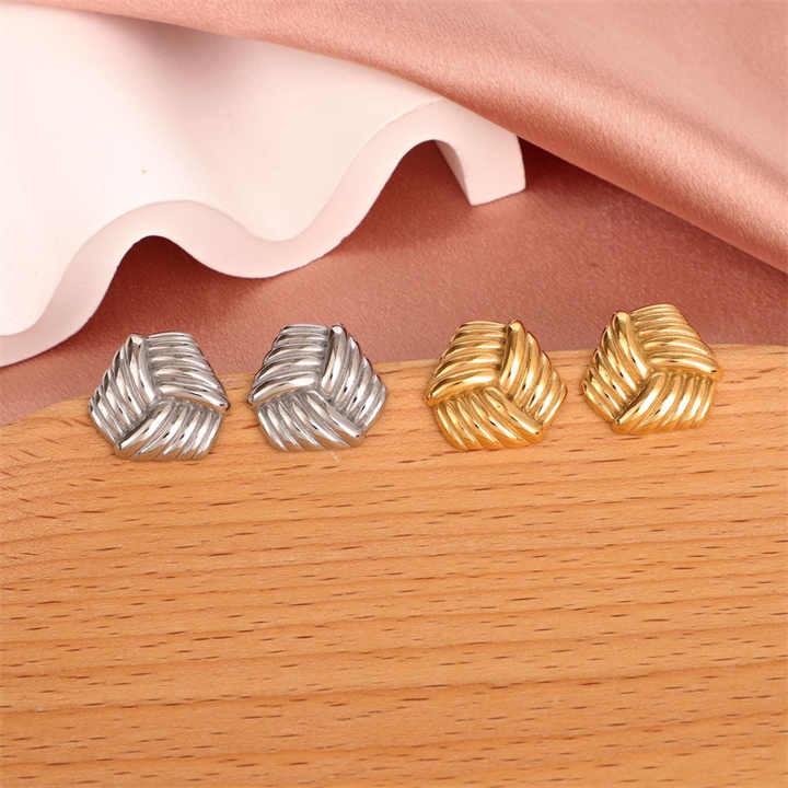 Earring Gold Plated Stainless Steel Geometric Stud Earrings for Women