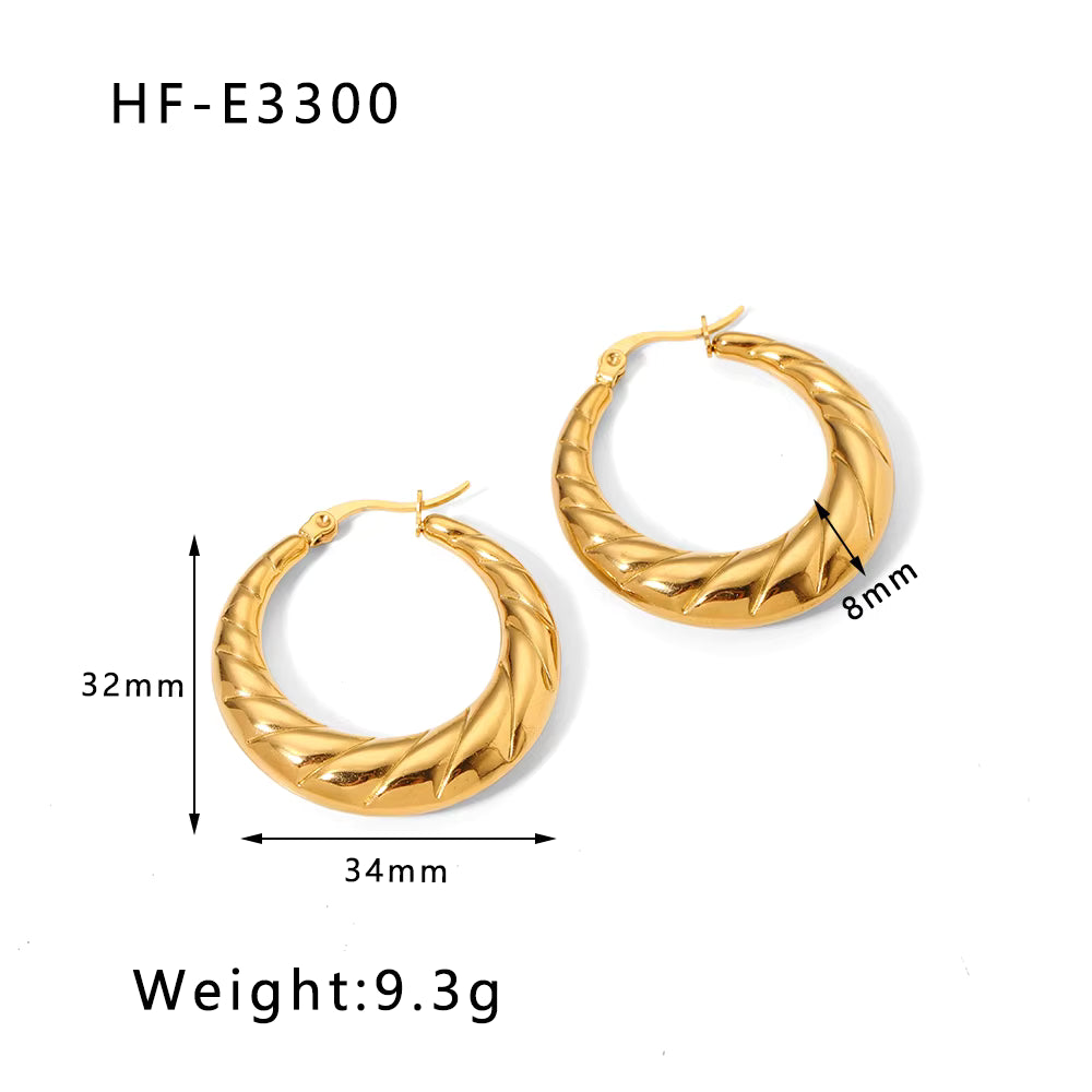 Gold-plated Small Twist Hoop Earrings