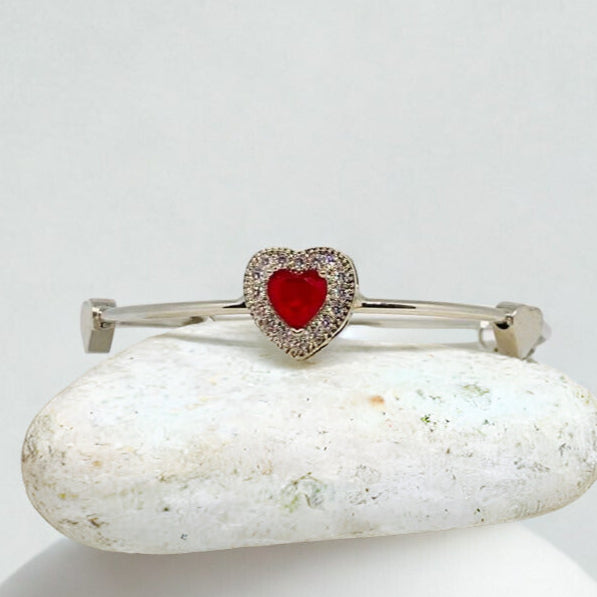 Heart Shape Zircon Bracelet and Pendant