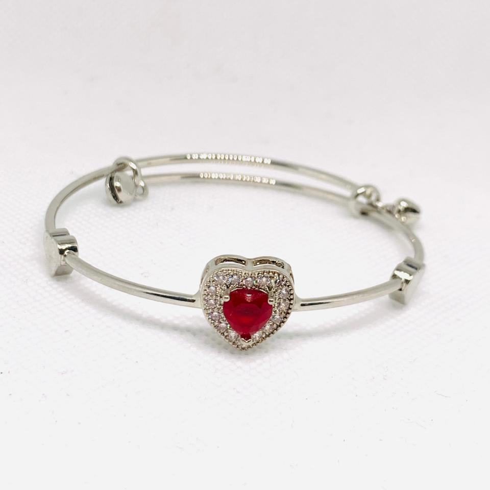 Heart Shape Zircon Bracelet and Pendant