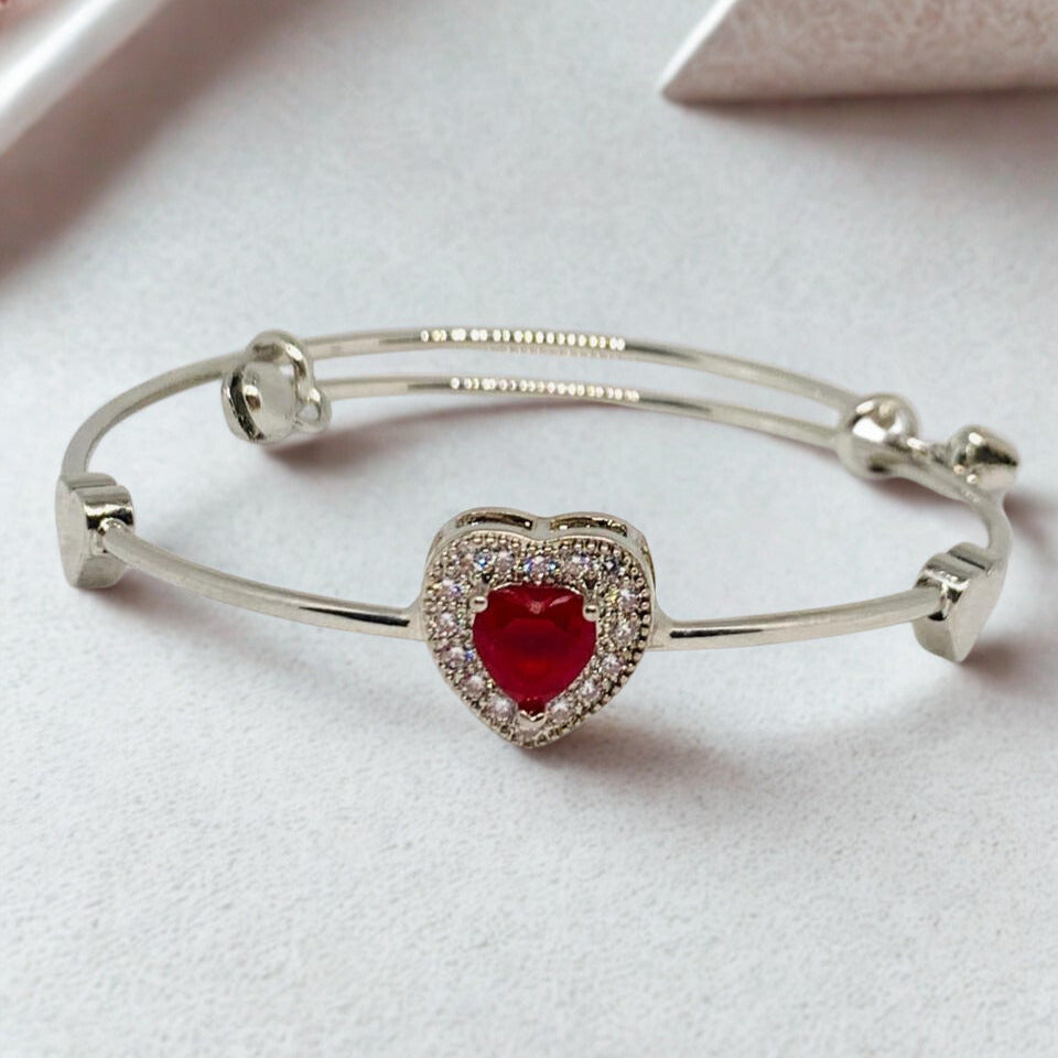 Heart Shape Zircon Bracelet and Pendant