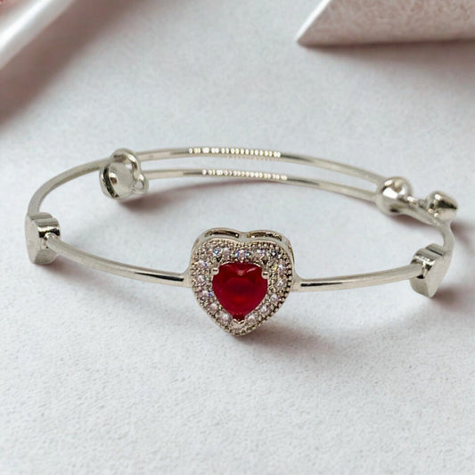 Heart Shape Zircon Bracelet and Pendant