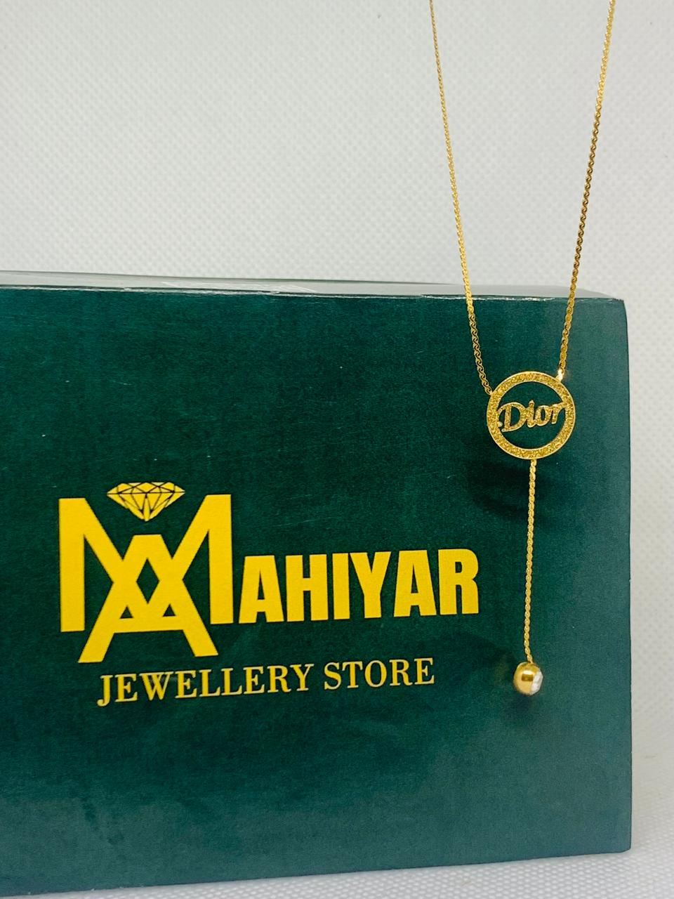 Stylish Gold "Dior" Pendant Necklace