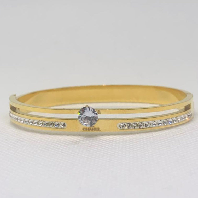 Luxury Rhinestone Stainless Steel Bangles Bracelet