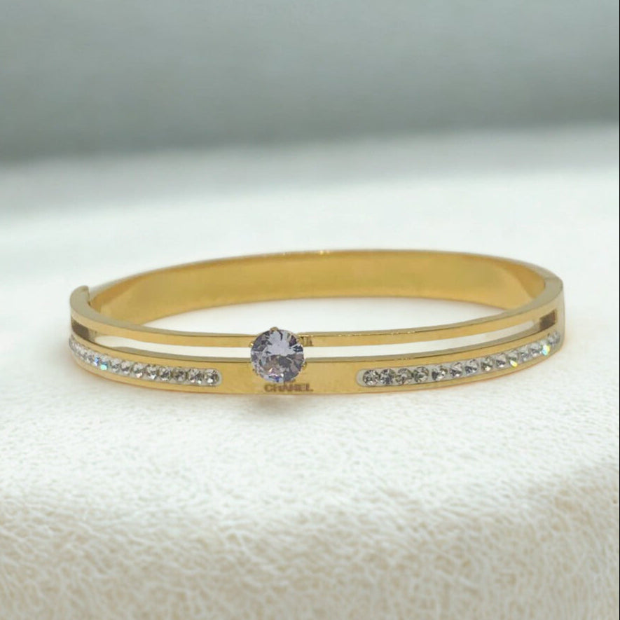 Luxury Rhinestone Stainless Steel Bangles Bracelet
