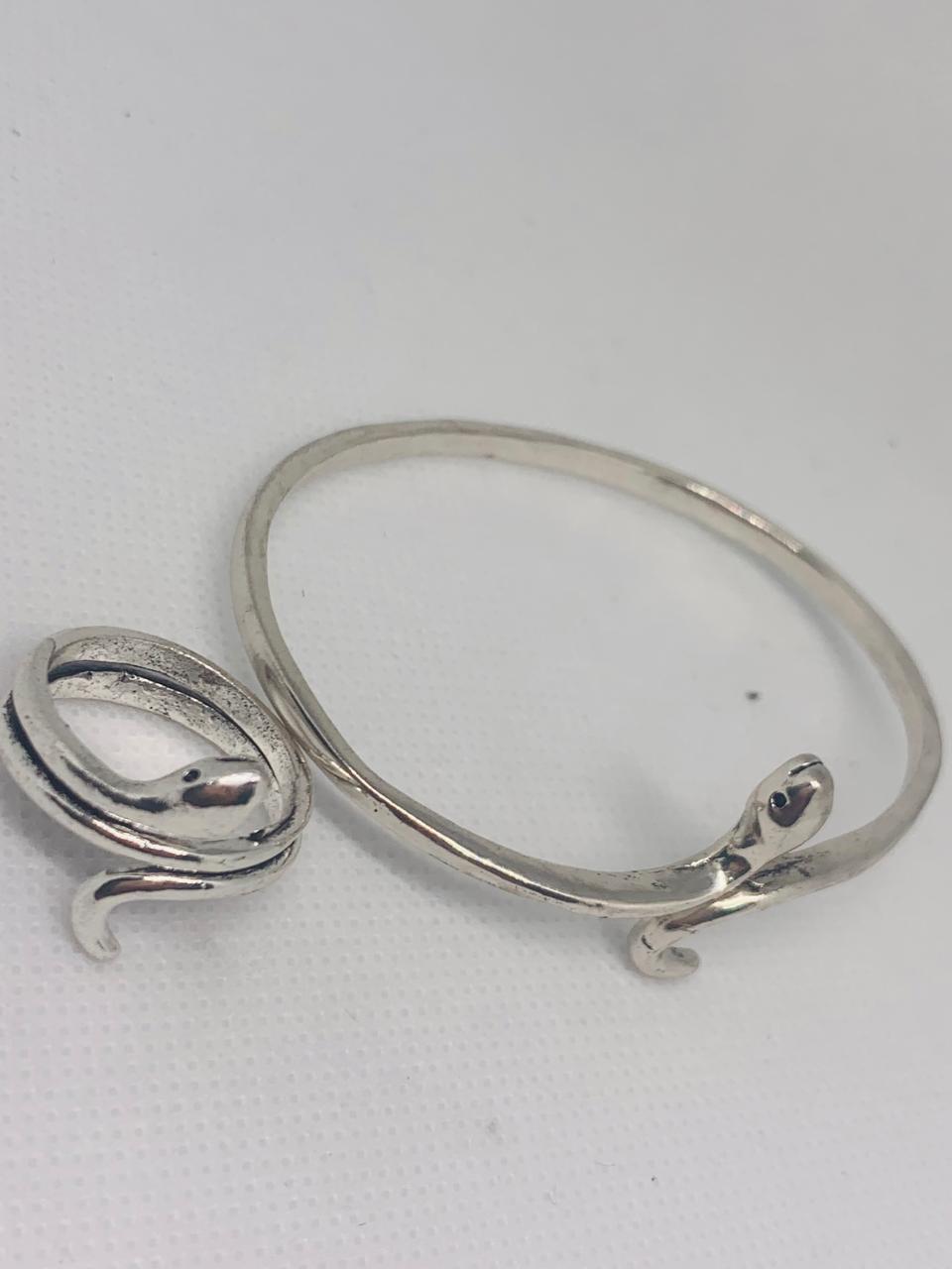 Versatile Adjustable Snake Bracelet and Ring Set for Girl Women