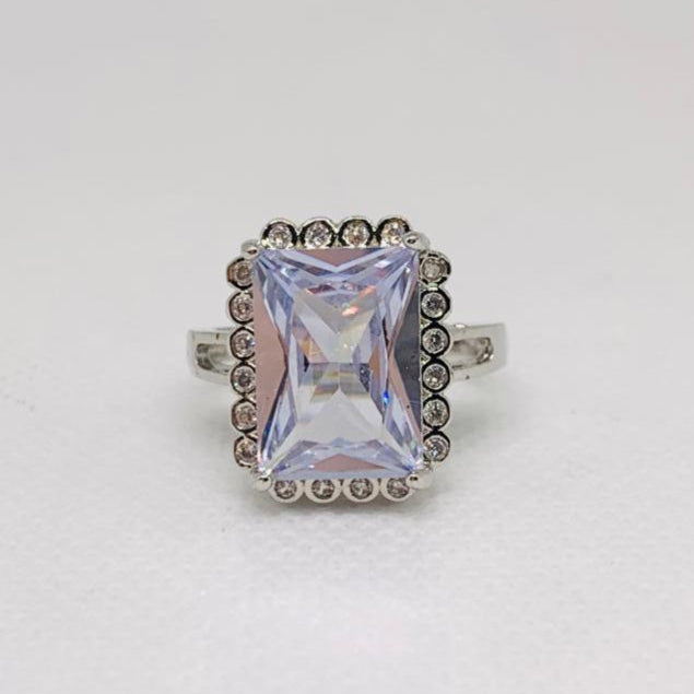 Band Rings Vintage Nickel silver Gemstone Wedding Party Rings for Women