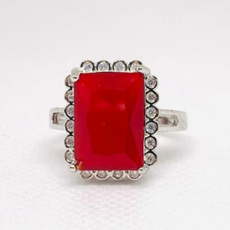 Band Rings Vintage Nickel silver Gemstone Wedding Party Rings for Women