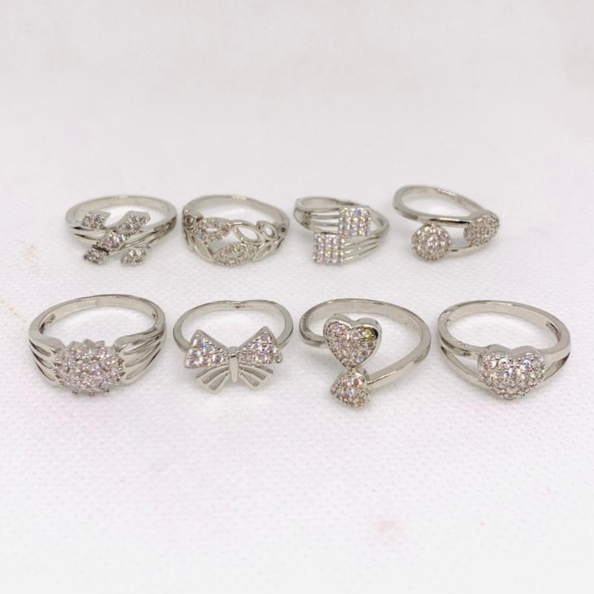 Simulated Sparkling Silver Cluster Ring Gift for Women – Statement Piece